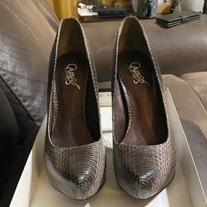 Carlos by Carlos Santana Brown Snakeskin Heels